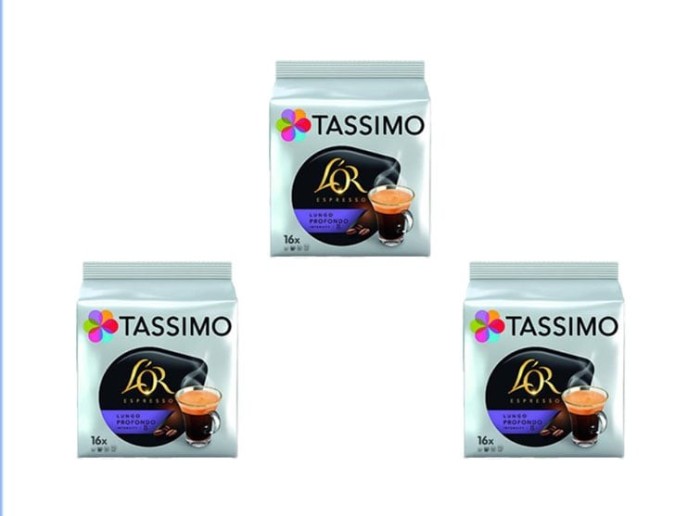 Set 3x TASSIMO L&#039;Or Lungo Profondo Cafea 16 capsule