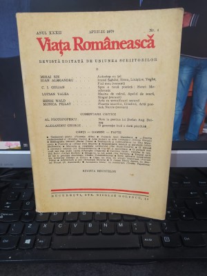 Viața Rom&amp;acirc;nească, anul XXXII, aprilie 1979, nr. 4, Ioan Alexandru, M. Pillat 009 foto