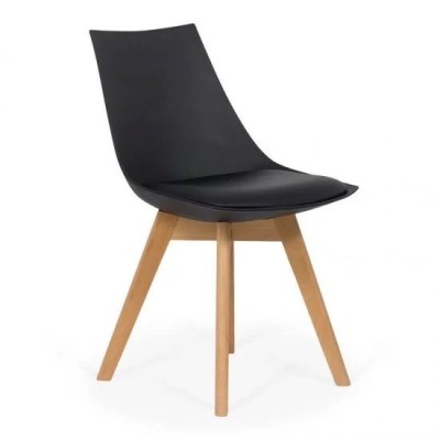 SCAUN LIVING CU PICIOARE DIN LEMN BUC 245 NEGRU foto