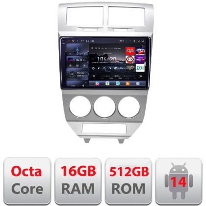 Navigatie Dodge Caliber 2006-2010 Edotec Kit-caliber-06 8 core QLED 2K 16+512 360 Android Waze USB Navigatie Internet Youtube Radio CarStore Technolog