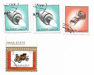 Ajman - Marci diverse (4 buc.), 1972-1973 - obliterate foto