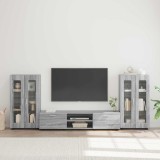 vidaXL Set comodă TV cu sertar FLORIN 3 pcs Gri Sonoma Lemn compozit 3397940