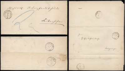 Germany 1868 Stampless cover Untergroeningen to Gschwend &amp;amp; Return DB.056 foto
