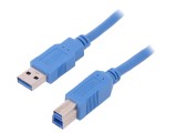 Cablu USB 3.0, 1m, albastru - USB A mufă, USB B mufă
