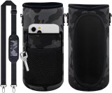 Husa pentru sticla de apa si telefon Winwild, plastic/textil, negru/gri, 23,4 x 10,9 cm