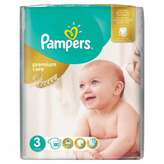 Scutece Pampers Premium Care 3 Midi Jumbo Pack, 80 buc/pachet foto