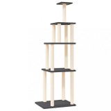 Cumpara ieftin Ansamblu pisici cu stalpi din funie sisal, gri inchis, 183 cm