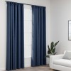 Draperii opace albastre vidaXL, 140x245 cm, 2 buc, c&acirc;rlige metalice incluse, poliester
