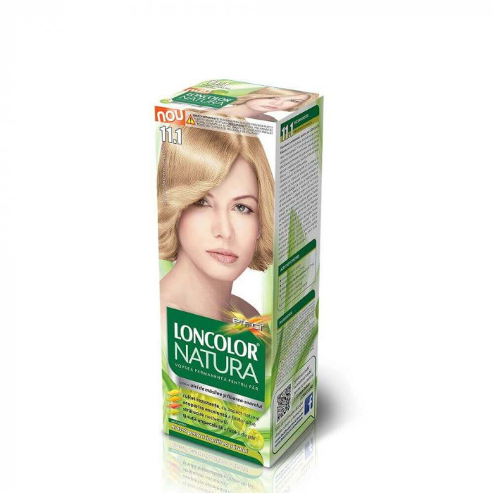 Vopsea de Par Permanenta LONCOLOR Natura 11.1, 100 ml, Blond Deschis Cenusiu, Vopsea de Par LONCOLOR, Vopsea de Par Blond Cenusiu Deschis, Vopsea Nuan