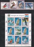 Paraguay 1990 - Jocurile Olimpice de iarnă - Albertvill, Franța, Serie+Bloc, MNH, Nestampilat