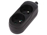 Conector Alimentare AC Mamă Splitter 2P 250V 16A Negru