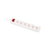Prelungitor 5m 6 prize cu intrerupator, alb, Inlet