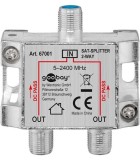Splitter SAT 2 iesiri pentru dispozitive prin satelit 5-2400MHz Goobay 67001