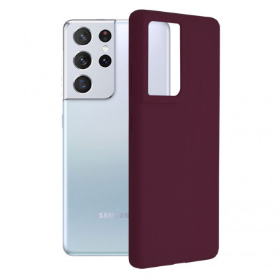 Husa pentru Samsung Galaxy S21 Ultra 5G, Techsuit Soft Edge Silicone, Plum Violet foto