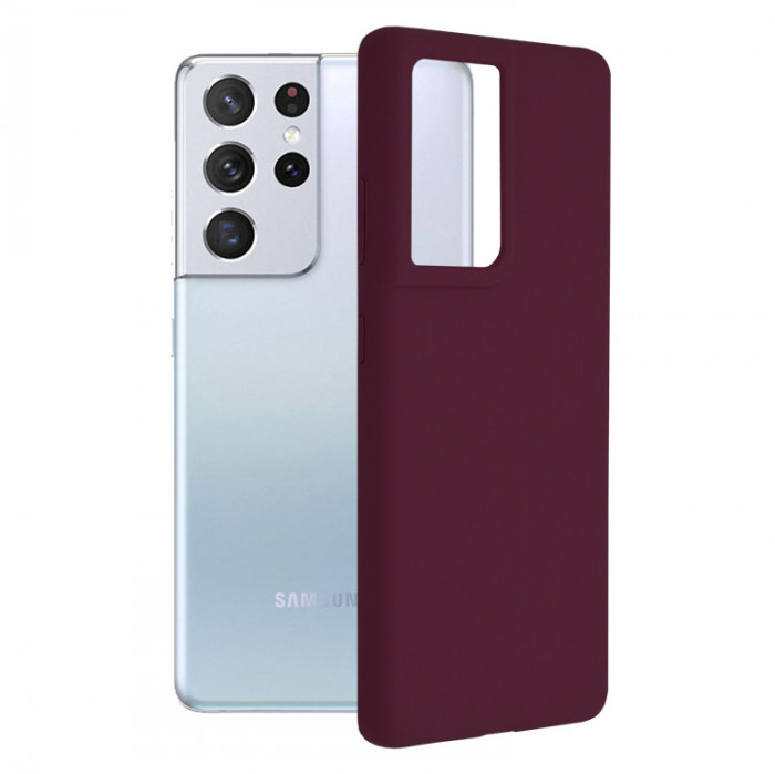 Husa pentru Samsung Galaxy S21 Ultra 5G, Techsuit Soft Edge Silicone, Plum Violet