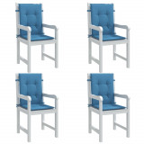 vidaXL Perne scaun spătar mic 4 buc. melanj albastru 100x50x4cm textil