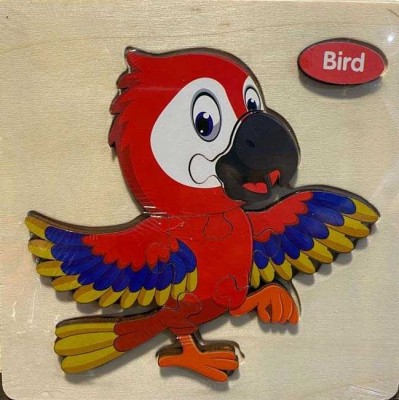 Puzzle lemn pasare 6 piese foto