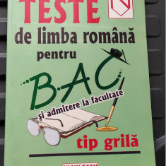 TESTE DE LIMBA ROMANA PENTRU BAC SI ADMITERE LA FACULTATE TIP GRILA ION POPA