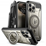 Cumpara ieftin Husa pentru iPhone 15 Pro Max, Supcase Unicorn Beetle Pro MagSafe, Titan Gray