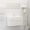 vidaXL Set mobilier de baie, alb extralucios, lemn prelucrat