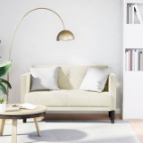vidaXL Canapea loveseat, crem, 111 cm, catifea 4100576