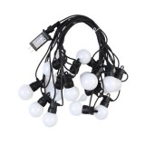 Instalatie craciun, 5 metri, 10 becuri led rotunde, pentru exterior cu incarcare la sursa de curent, flippy