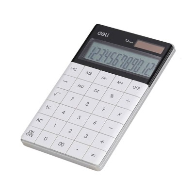 Calculator de Birou Modern Deli 1589, 12 Digits, Alb, Alimentare Dubla, Calculator Birou, Calculator Birou 12 Digits, Calculator Birou cu Verificare s foto