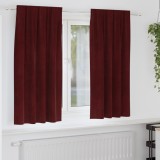 Draperii Blackout vidaXL cu bandă superioară 2 bucăți Roșu vin Catifea