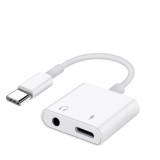 Cumpara ieftin Adaptor audio USB-C la Jack 3.5 mm, compatibil universal, 11 cm, alb