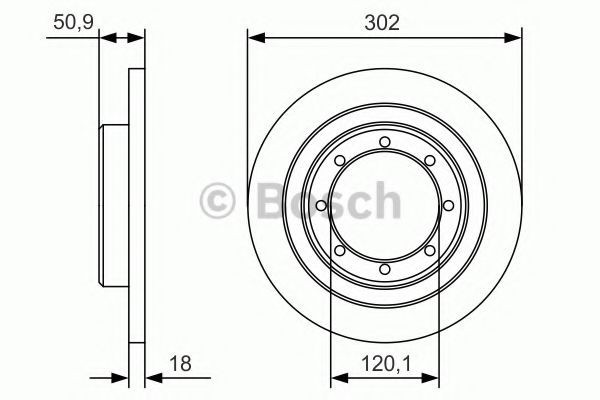 Disc frana RENAULT MASTER III platou / sasiu (EV, HV, UV) (2010 - 2016) BOSCH 0 986 479 A93
