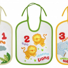 Set 3 bavete small bumbac inchidere cu snur imprimeuri colorate