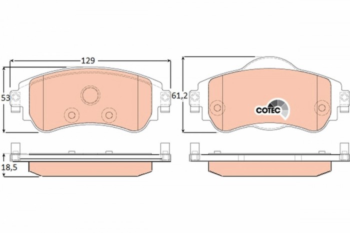 TRW GDB1917 COTEC set placute frana,frana disc