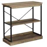 HOMCOM Raft Bibliotecă Stil Industrial, Panouri MDF și Cadru Metalic, 80x36x81.3cm, Maro | Aosom Romania