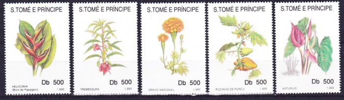 DB1 Sao Tome Principe 1993 Flori 5 v. MNH