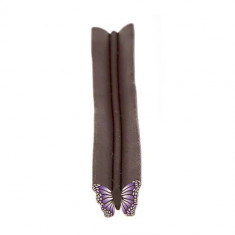 Bețe fimo pentru decorarea unghiilor - fluturaș mov-negru