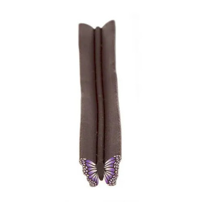 Bețe fimo pentru decorarea unghiilor - fluturaș mov-negru foto