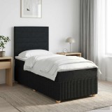 Cumpara ieftin Pat boxspring cu saltea cu headboard Negru 80 x 200 cm Tesatura