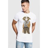 Tricou barbati alb - Berbec Fashion - L