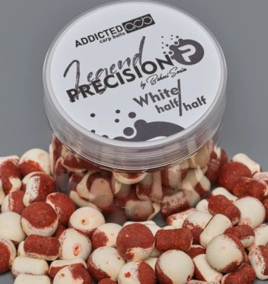 Boilies ADDICTED Carp Baits Precision Legend Half &amp;amp; Half, White, 15mm, 40g foto