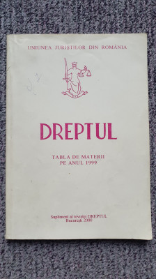 Revista Romana de Drept, tabla de materii 1999, 190 pagini foto