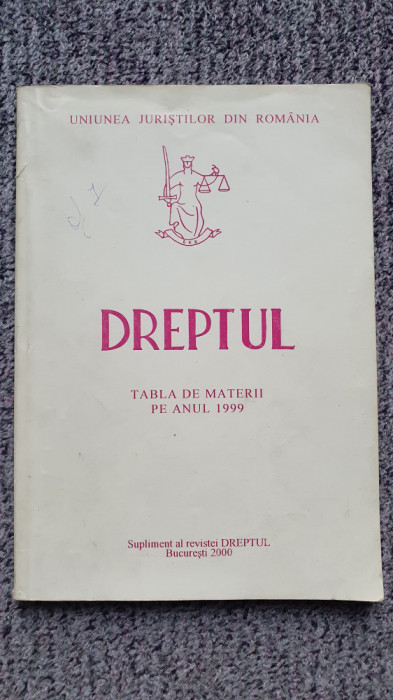 Revista Romana de Drept, tabla de materii 1999, 190 pagini