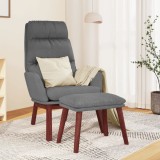 VidaXL Scaun de relaxare cu taburet, gri deschis, material textil