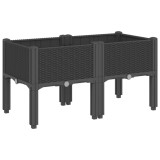Cumpara ieftin Jardiniera de gradina cu picioare, negru, 80x40x42 cm, PP