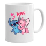 Cana alba personalizata disney stitch kiss, INOVATIX&reg;. 330ml