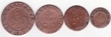 Westfalia &ndash; lot 4 monede de 1, 2, 3 și 5 centime, 1811&ndash;1812