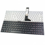 Tastatura Laptop ASUS X550 fara rama, us rosie