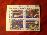 Serie - Bloc Brazilia 1989 - Posta , Telecomunicatii , 4 valori, Nestampilat