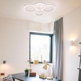 Lustra LED cu telecomanda BETTY, 44W, 4 Cercuri, lumina Rece/Calda/Neutra, Dimabila, Alb, Alessandro DESIGN