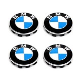 Set 4 Capace Jante Aliaj BMW 56MM Alb Albastru