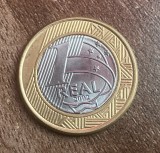 C50 - Moneda foarte veche - Brazilia - 1 real - omagiala - 2002, America Centrala si de Sud